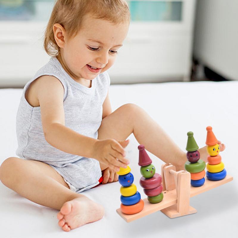 لوحة توازن خشبية للطفل ، التراص كتل اللعب ، تطوير الإدراك ، لعبة تعليمية مونتيسوري