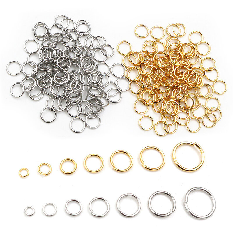 نتائج مجوهرات ذاتية الصنع من الفولاذ المقاوم للصدأ 3-10 حلقات قفزة مفتوحة وحلقة منقسمة لصنع المجوهرات