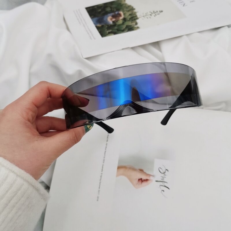 2020 جديد فاخر المرأة النظارات الشمسية قناع التفاف درع مرآة كبيرة النظارات الشمسية الطرف ركوب يندبروف نظارات Gafas دي سول Mujer