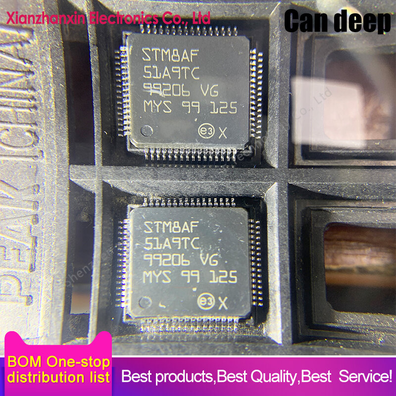 1 ~ 5 قطعة/الوحدة STM8AF51A9TC STM8AF51 QFP64 جزءا لا يتجزأ من متحكم صغير هو جديد وأصلي