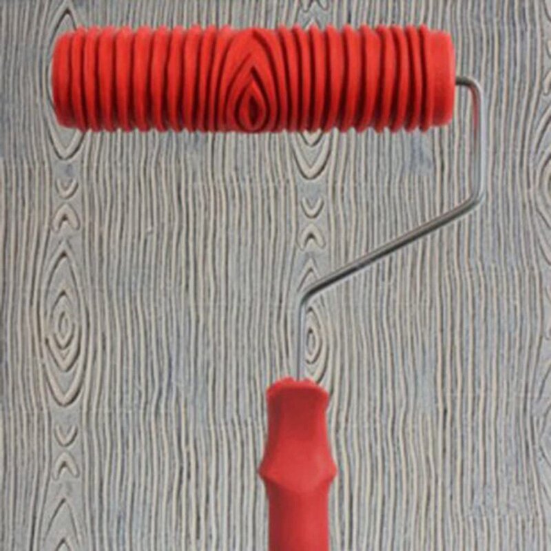 محكم الخشب الحبوب تصميم الطلاء الأسطوانة ، DIY بها بنفسك أداة الجدار الديكور ، 7 في ، 7 في