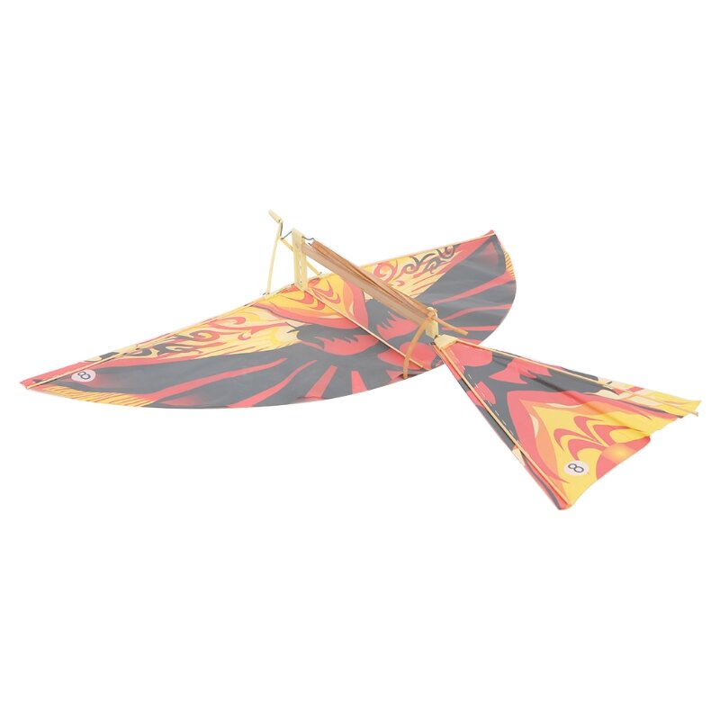 Q0KB 10 قطعة شريط مطاطي مرن يعمل بالطاقة الطائرة الورقية لعبة أطفال مضحكة هدية في الهواء الطلق