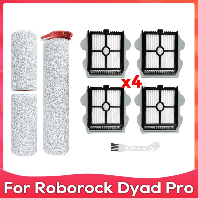متوافق مع Roborock Dyad Pro / A10 Ultra مكنسة كهربائية لاسلكية فرشاة ناعمة، فلتر هيبا، قطع الغيار والملحقات.