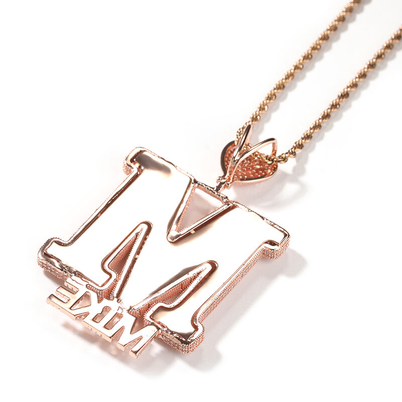 Uwin-رسالة كبيرة مع كفالة على شكل قلب ، قلادة مخصصة ، أحرف أولية صغيرة ، قلادة مرصعة بالزركونيا المكعب الصغير ، مجوهرات