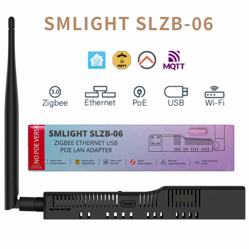 SMLIGHT SLZB-06-زيجبي 3.0 إلى إيثرنت USB ، واي فاي محول ، دعم PoE ZHA يعمل مع زيجبي2mqtt ، مساعد المنزل ، ZHA