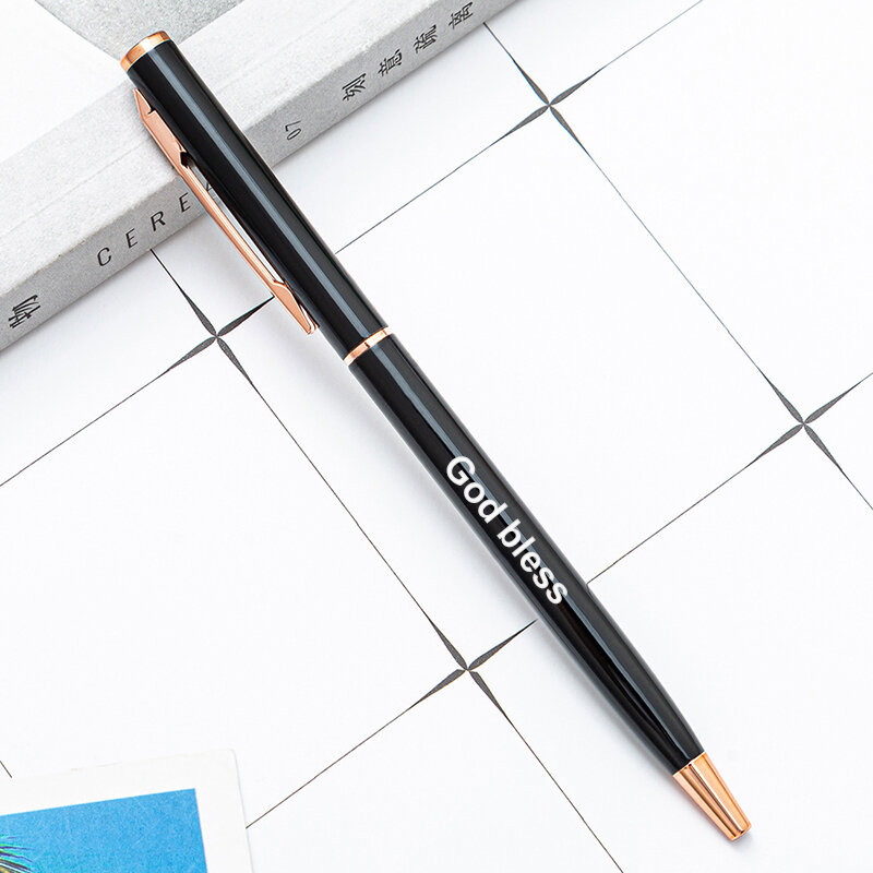 معكرون معدن بسيط قلم حبر جاف الإبداعية أقلام ملونة هدية إعلانية شعار مخصص علي شكل قلم القرطاسية المدرسية اللوازم المكتبية