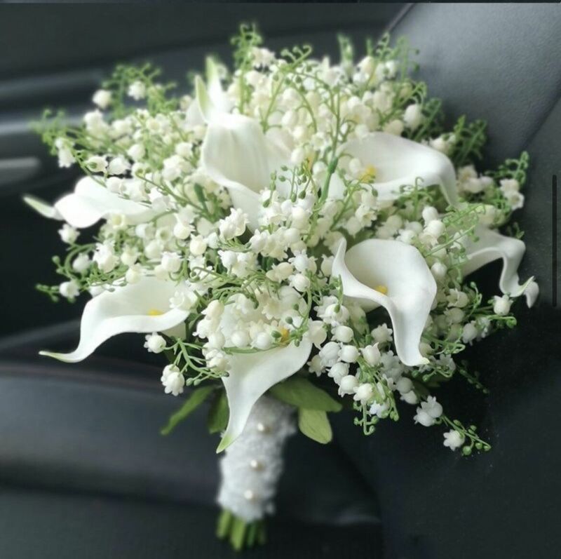باقة الزفاف الأبيض الجديد اليدوية زهرة اصطناعية كالا Buque Casamento باقة الزفاف للزينة الزفاف