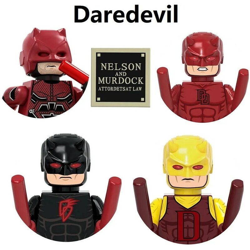 قوالب بناء Daredevil Murdock غير اللامع ، ألعاب شخصية الحركة الصغيرة