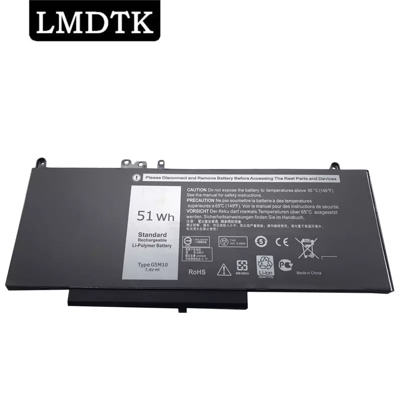 بطارية لاب توب LMDTK لأجهزة ديل Latitude ، Dell Latitude E5250 ، E5450 ، E5550 ، G5M10 ، V ، 51WH ، جديدة
