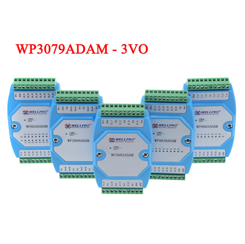 وحدة تناظرية Modbus RTU ، خرج جهد 3 قنوات ، بروتوكول اتصال ، 0-10 فولت ، RS485 ، WP3079ADAM