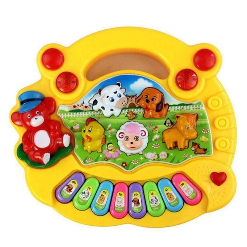 التعليم المبكر 1 سنة طفل لعبة الحيوان مزرعة البيانو الموسيقى التنموية لعب الطفل آلة موسيقية للأطفال والأطفال الأولاد