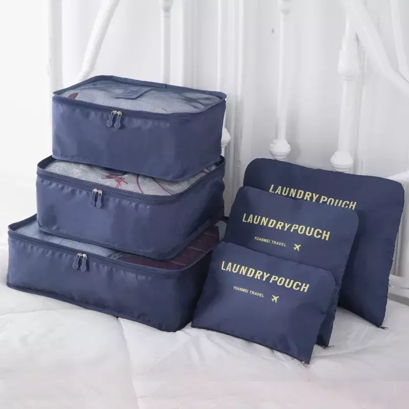 6 قطعة السفر تخزين حقيبة مجموعة للملابس مرتبة منظم خزانة حقيبة الحقيبة السفر المنظم حقيبة كيس الأحذية التعبئة مكعب