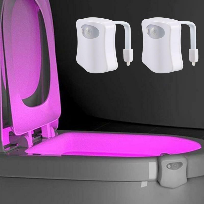 المرحاض ليلة ضوء اللون تغيير المرحاض السلطانية LED ضوء المرحاض السلطانية أضواء الليل مع الحركة المنشط الاستشعار متعة الحمام