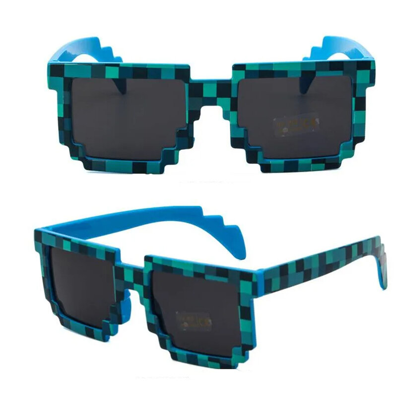 نظارات شمسية جديدة للأطفال ، نظارات مضحكة من الفسيفساء ، نظارات بكسل للأطفال ، نظارات زاحفة ، هدية للأولاد والبنات ، موضة جديدة