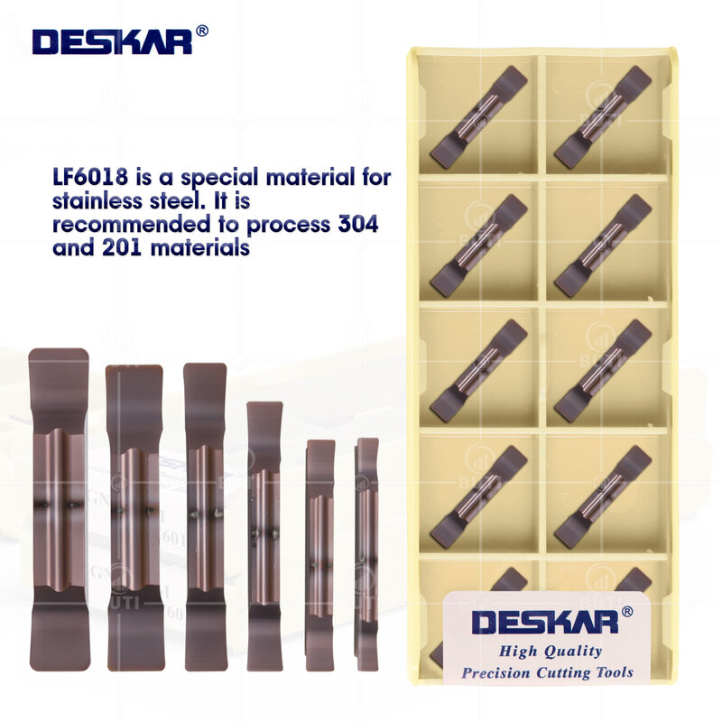 أدوات قطع المخرطة الأصلية من DESKAR 100% طراز MGGN150 200 250 300 400 500-JM LF6018 بتحكم رقمي باستخدام الحاسوب أدوات قطع الكربيد للقطع من الفولاذ المقاوم للصدأ