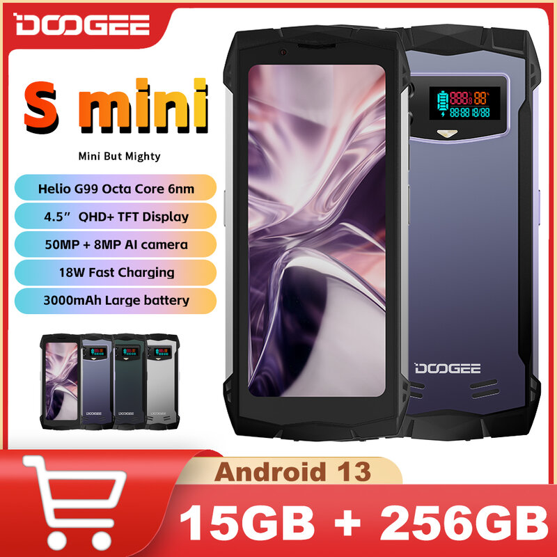 هاتف ذكي أندرويد متين من DOOGEE-Smini ، هاتف NFC ، شاشة QHD ، 8GB + 42 GB ، كاميرا 50mp ، Helio G99 ، 4G ، smah ، 18W ، شحن سريع