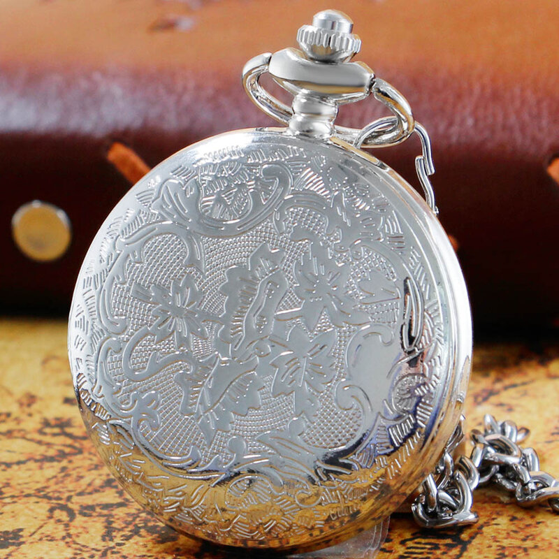 ساعة الجيب الكوارتز الفاخرة للرجال والنساء ، قلادة نمط القرون الوسطى ، سلسلة قلادة ، والأزياء الرجعية ، والمجوهرات هدية ، على مدار الساعة ، والفضة