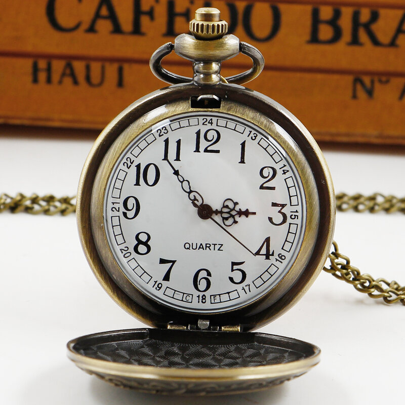 الرجعية نصف هنتر التنين تصميم قلادة الرجال ساعة الجيب سلسلة موضة كول كوارتز ساعة الأطفال النساء هدية reloj دي bolsillo