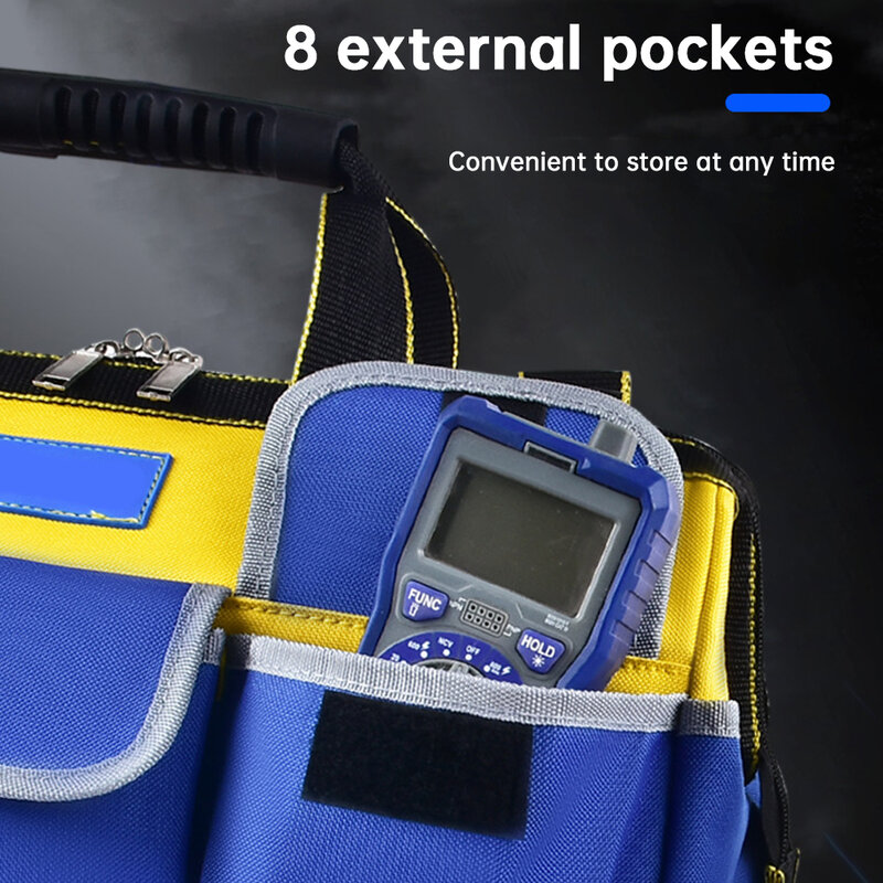 حقيبة أدوات كهربائية من قماش أكسفورد ، متعددة الوظائف ، مقاومة للماء ، مضادة للسقوط ، تخزين احترافي ، متعددة الجيوب ، 13 إنش