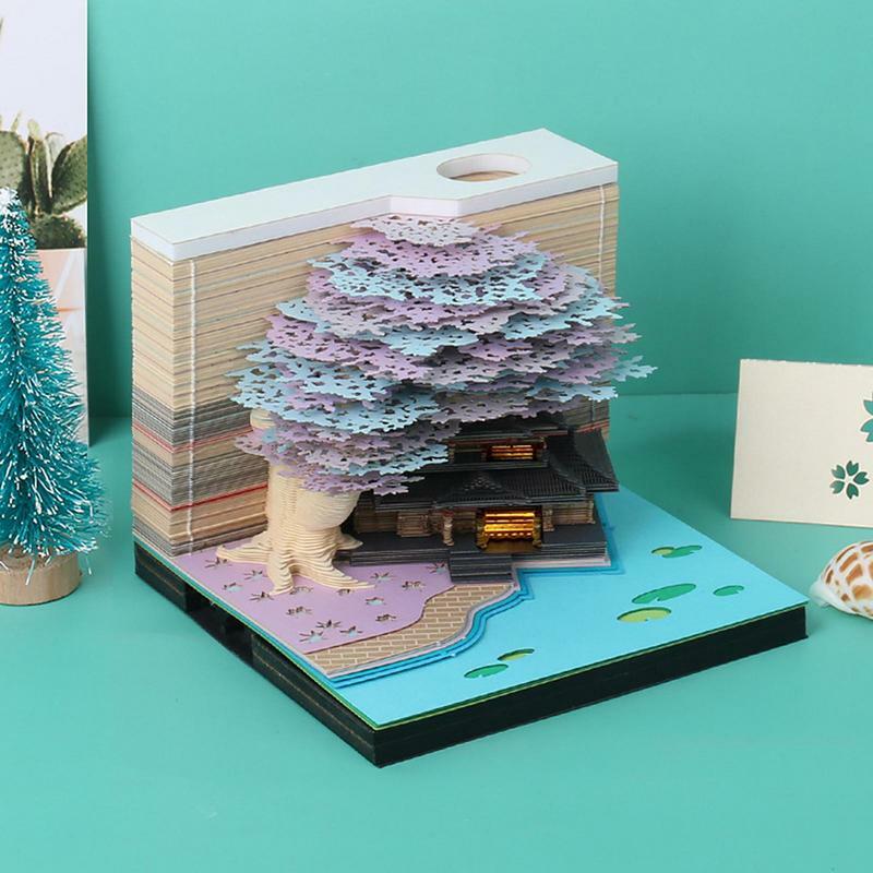 تقويم مكتب ثلاثية الأبعاد مع لوحة الذاكرة ، قطعة وقت جميلة ، زخرفة سطح المكتب الإبداعي ، عيد الحب ، عيد الميلاد ، عيد الشكر