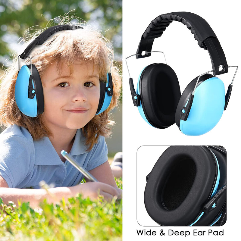 طفل للأذنين عازلة للصوت للأطفال أطفال الحد من الضوضاء قابل للتعديل للطي البلاستيك حماة الأذن المدافعين