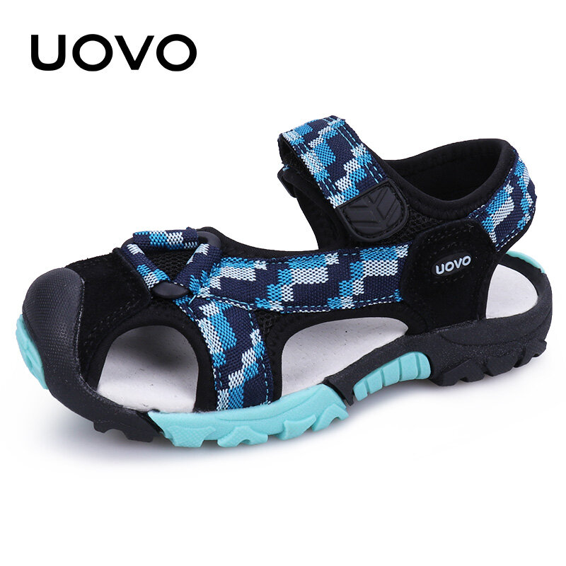 UOVO Foorwear 2022 ماركة الصيف صنادل شاطئ أحذية الفتيان والفتيات تنفس أحذية رياضية غير رسمية طفل #25-35