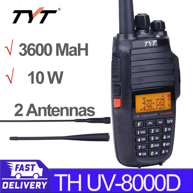 TYT-ذاتية القيادة لاسلكي تخاطب ، راديو محمول باليد ، ثنائي النطاق ، TH-UV 8000D ، 10 واط ، 3600mAh ، 136-174,400-520MHz ، السفر
