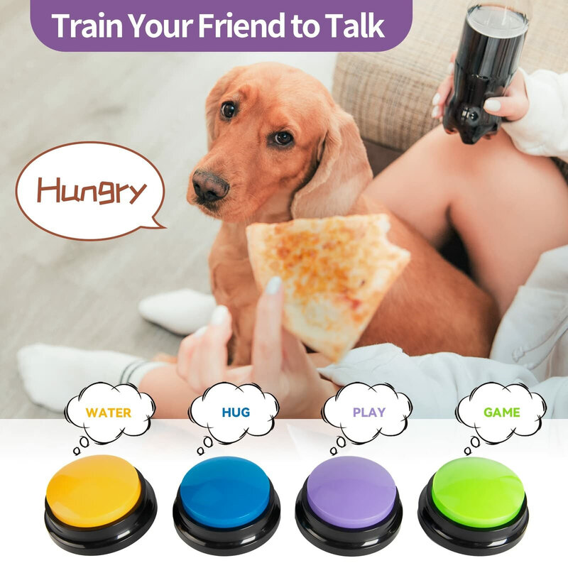 للتسجيل الحديث سهل حمل الصوت تسجيل زر الصوت للأطفال كلب لعبة تفاعلية الإجابة على أزرار صانعي الضوضاء الطرف