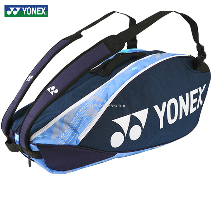 حقيبة رياضية احترافية من Yonex مع مقصورة أحذية مستقلة للنساء والرجال ، إصدار جولة ، Yonex ، 6 مضارب