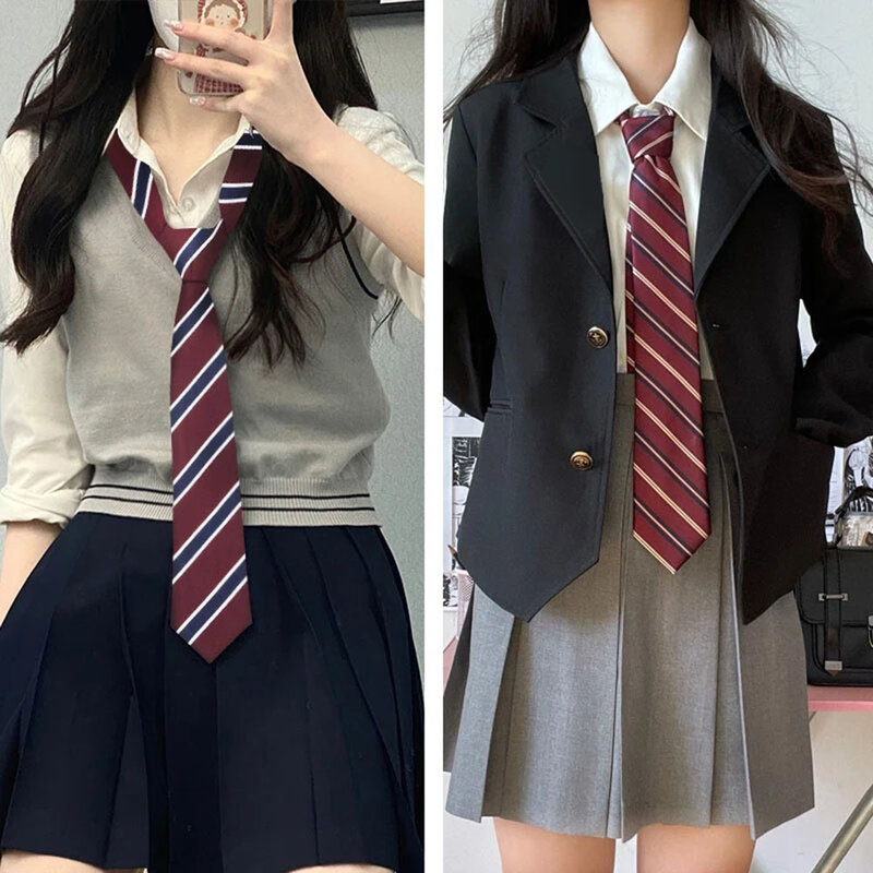 ربطة عنق مخططة عتيقة ، إكسسوارات ملابس موحدة يابانية JK ، ملابس متعددة الاستخدامات ، أزياء الطلاب