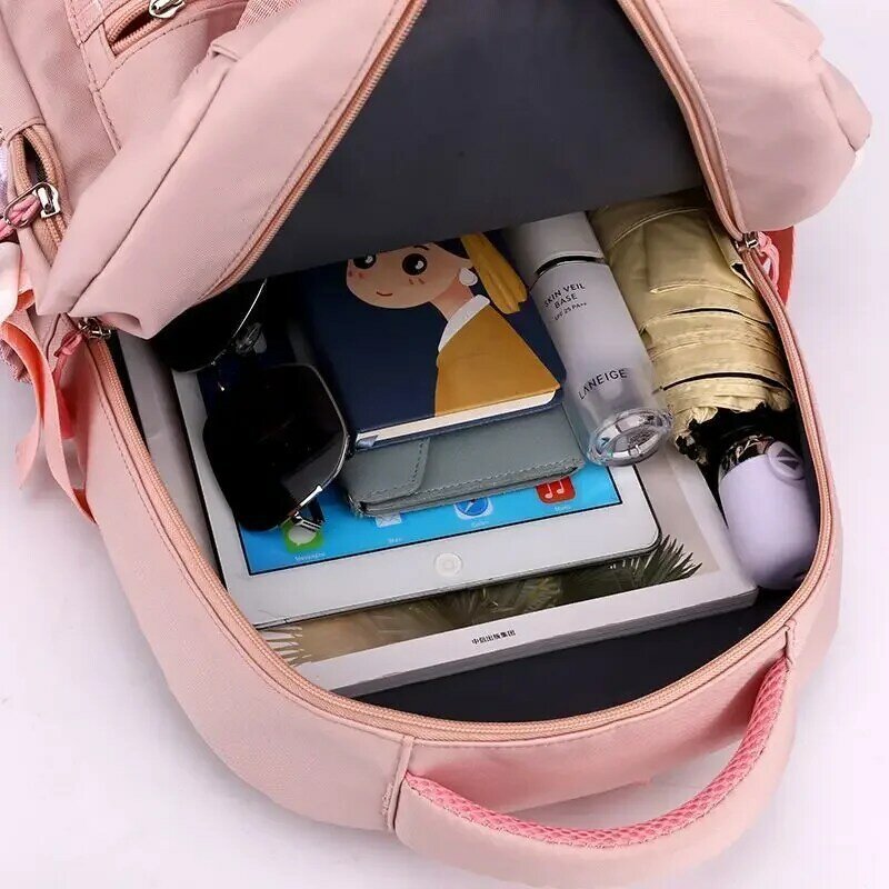 حقيبة ظهر هالو كيتي للبنات ، حقيبة مدرسة ثانوية ، سعة كبيرة ، لطيفة وعصرية ، يابانية ، حقيبة مدرسة ابتدائية