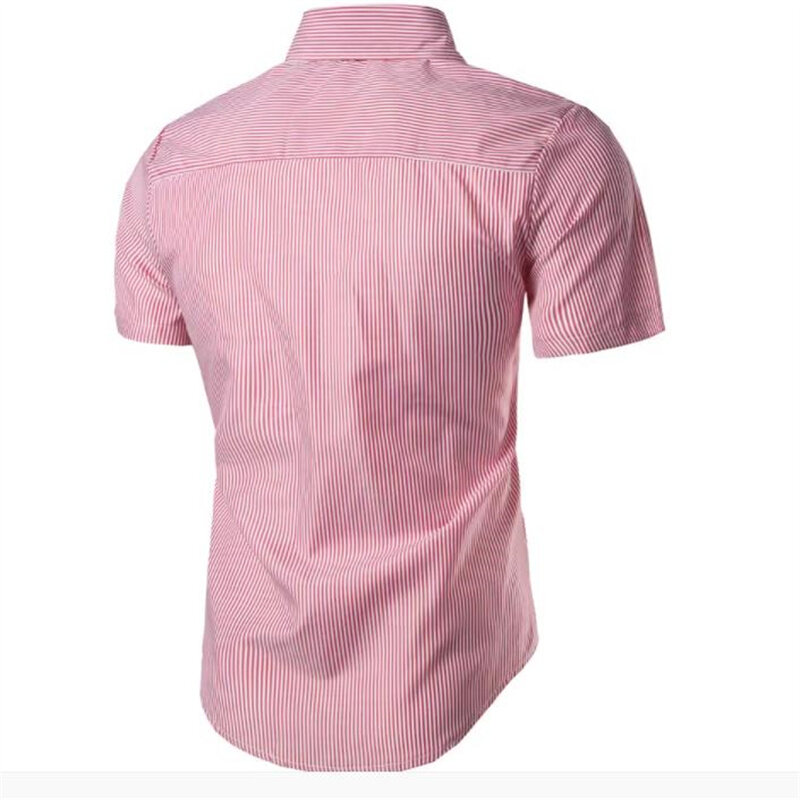 2023 جديد الرجال الصيف الراحة تنفس مرونة المضادة للتجاعيد عادية موضة ضئيلة قصيرة الأكمام قميص مقلمة المطبوعة قميص