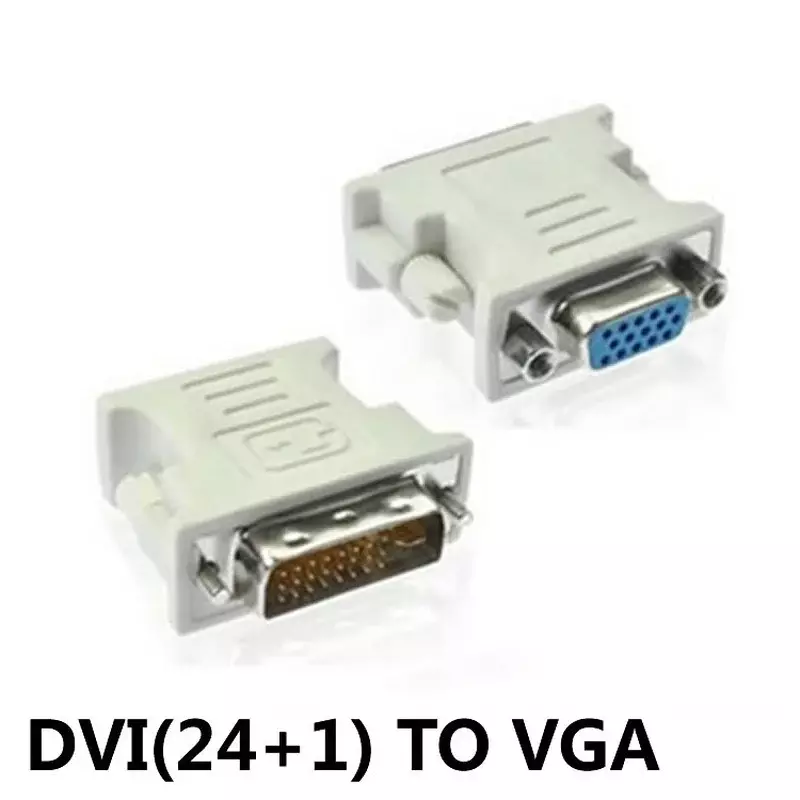 موصل شاشة الكمبيوتر فيديو البلاستيك الأبيض دائم DVI 24 + 1 إلى VGA أنثى متعددة الأغراض محول محول صغير