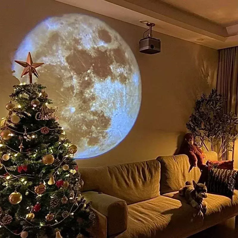 مصباح الإسقاط الجديد ، القمر ، المجرة ، الخلفية ، الغلاف الجوي ، ضوء الليل ، جهاز عرض الأرض ، مصباح التصوير الفوتوغرافي ، هدية عيد الميلاد