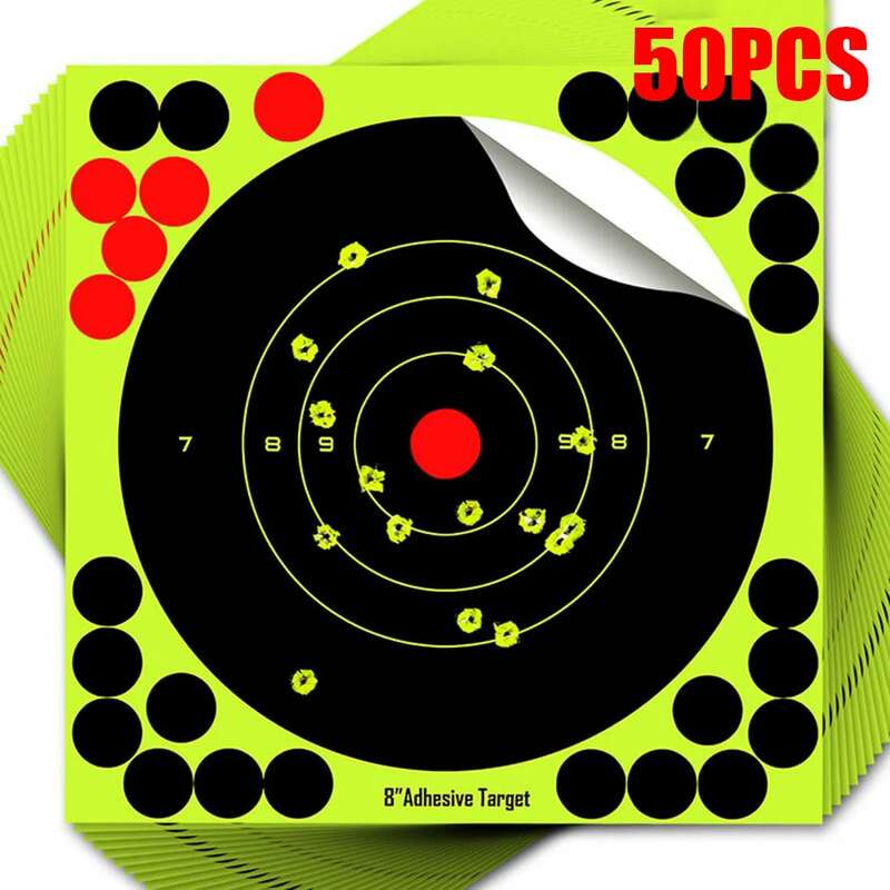 50 قطعة الهدف الممارسة رد الفعل توهج بندقية أوراق الفلورسنت ل السهم القوس ممارسة اطلاق النار التدريب في الهواء الطلق الهدف ملصق