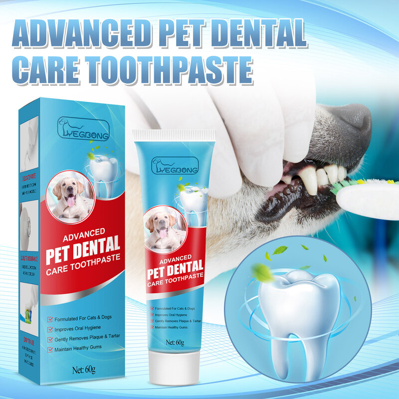 معجون أسنان للعناية بالفم للحيوانات الأليفة مزيل للرائحة الكريهة لتنظيف الأسنان والقطط معجون أسنان قابل للأكل
