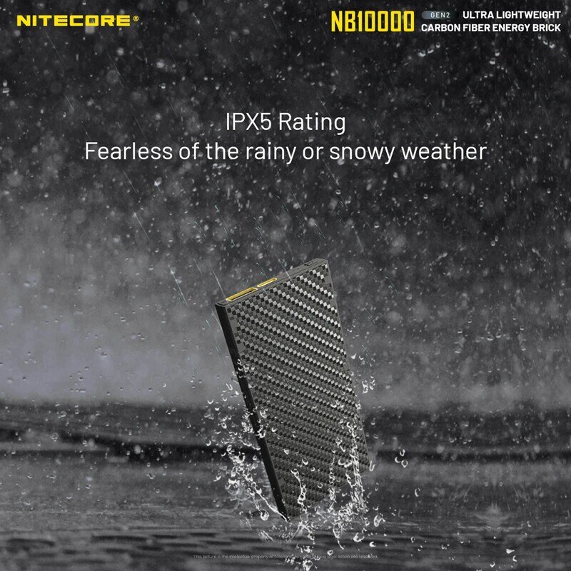 ألياف الكربون Nitecore NB10000 GEN2 الترا خفيفة الوزن شاحن متنقل USB/USB-C PD + QC 3.0 سريع مخزن طاقة للشحن 10000mAh