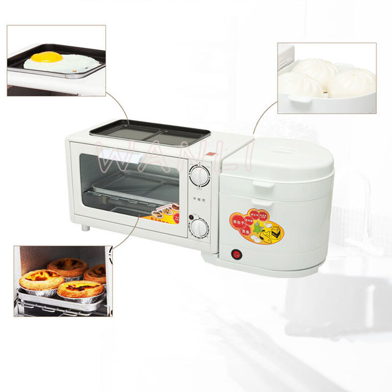 أربعة في واحد آلة الإفطار متعددة الوظائف على البخار طباخ البيض محمصة فرن أدوات المطبخ الخبز