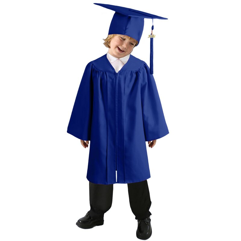 زي التخرج للأطفال ، أطفال رياض الأطفال ، ملابس طفل صغير ، ثوب قبعة ، تخرج مرحلة ما قبل المدرسة ، زي المهرجان
