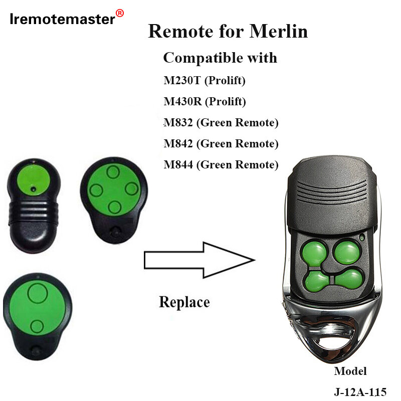 متوافق مع Merlin M832 M842 M844 باب المرآب جهاز التحكم عن بعد 433.92MHz فتحت باب المرآب