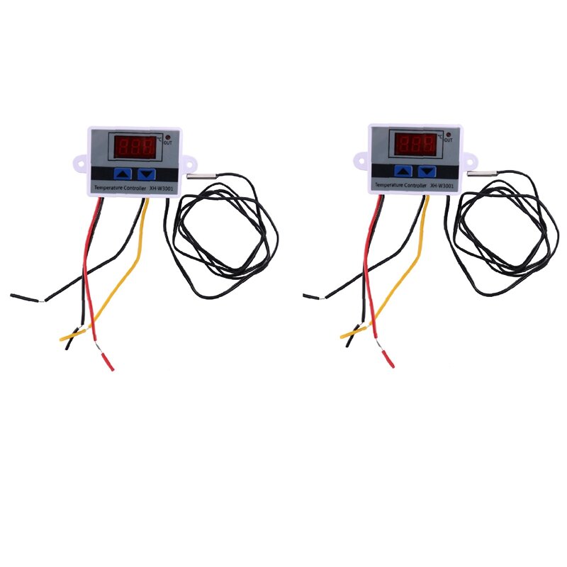 2X 10A AC110-220V تحكم في درجة الحرارة الرقمية XH-W3001 ل حاضنة التبريد التدفئة التبديل ترموستات NTC الاستشعار