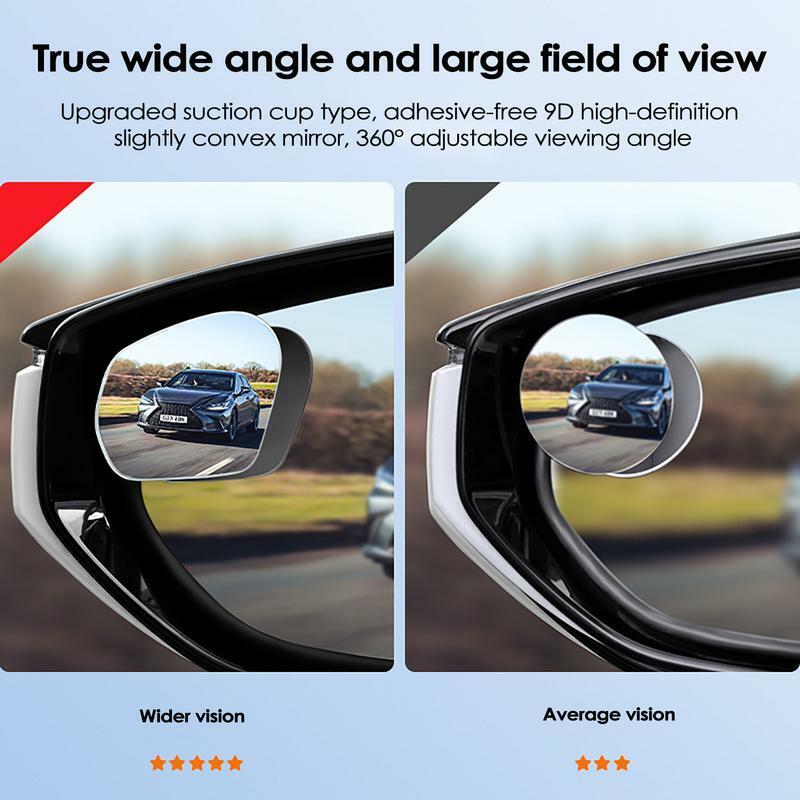 مرآة مستديرة صغيرة مع كوب شفط للسيارات ، والقضاء على البقع العمياء ، 360 المرايا زاوية واسعة قابل للتعديل ، مرآة الرؤية الخلفية ، 2 قطعة