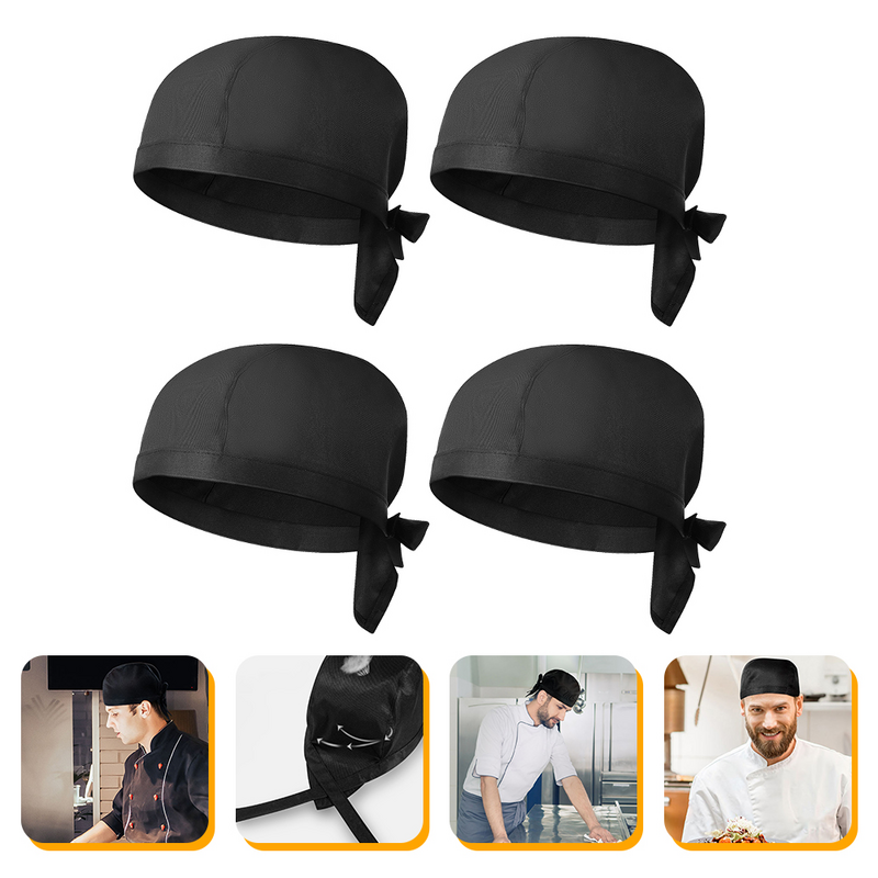 قبعات العمل الخلفية القابلة للتنفس للنساء ، قبعات الطبخ ، الطاهي ، الآنسة بينما ، 4 رباعية