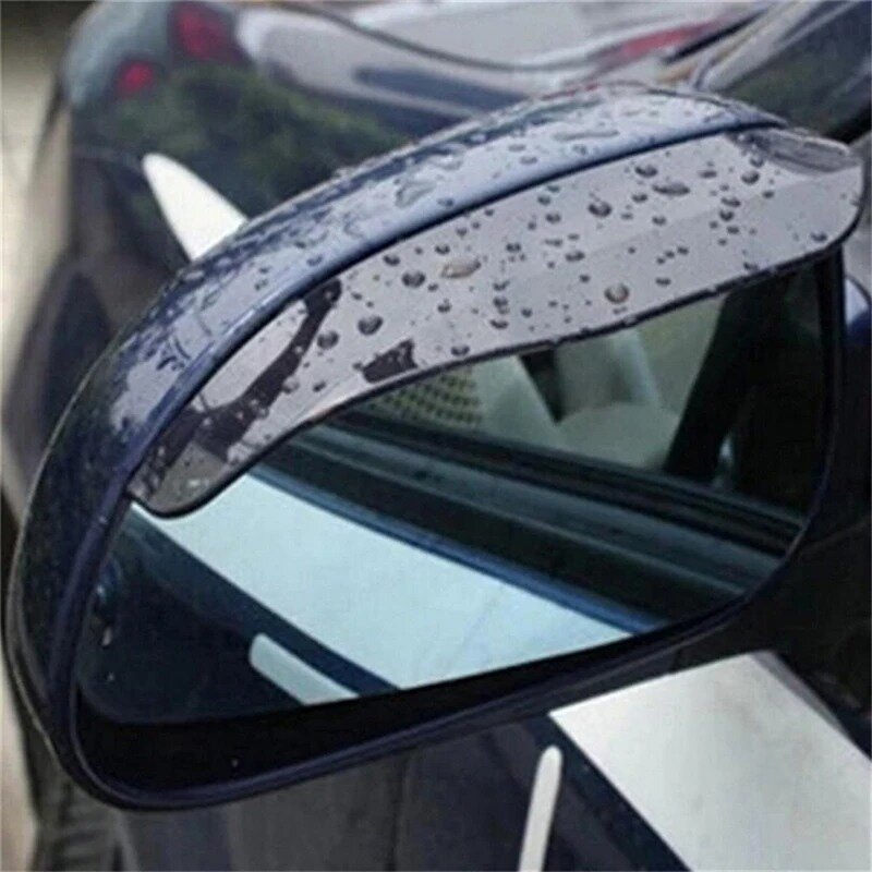 ملصق مرآة الرؤية الخلفية للسيارة ، غطاء واقي لحاجب المطر ، أسود ، طية طبيعية ، 1 على ، ملحقات السيارات