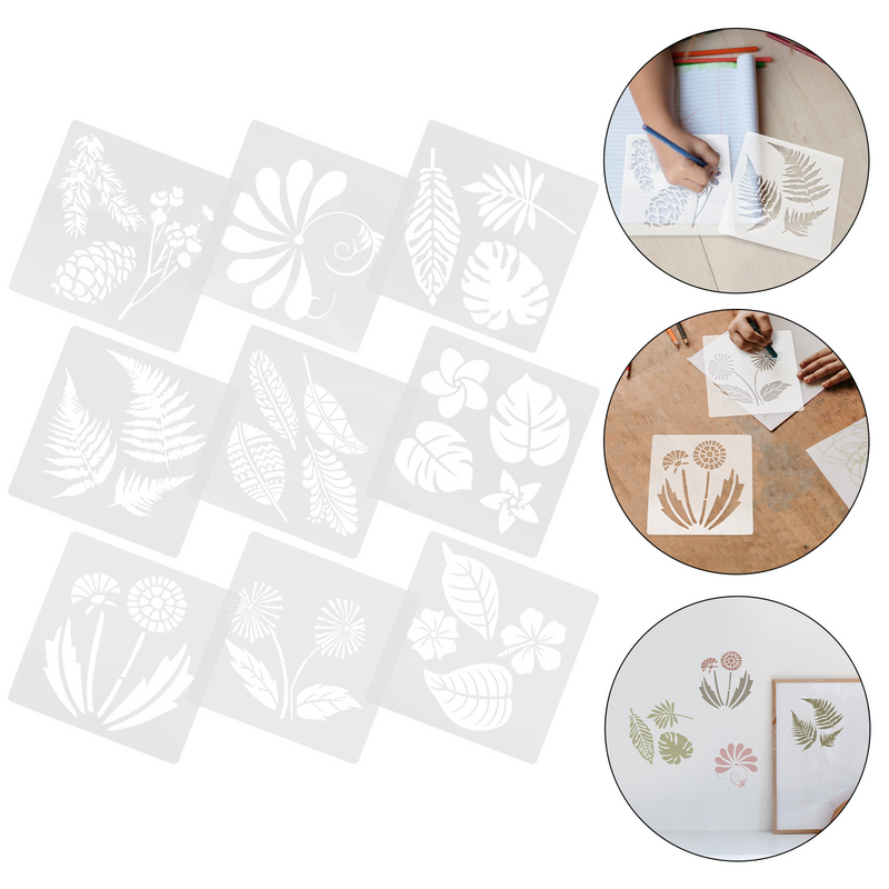 استنسل بلاستيك زهور ونباتات ، رسم قوالب ، قوالب إبداعية ، ديكور قابل للغسل ، رسم ذاتي الصنع