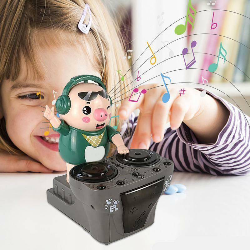مضحك DJ روك خنزير لعبة للأطفال الصغار ، خنزير ديناميكية الكهربائية مع الموسيقى والضوء ، 3 المؤثرات الصوتية ، ألعاب تطوير التعلم الموسيقية
