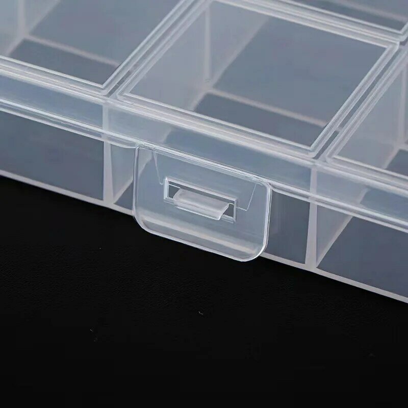 صندوق عرض المجوهرات الشفاف ، صندوق تخزين ، 28 شبكة ثابتة من مادة PP الصغيرة