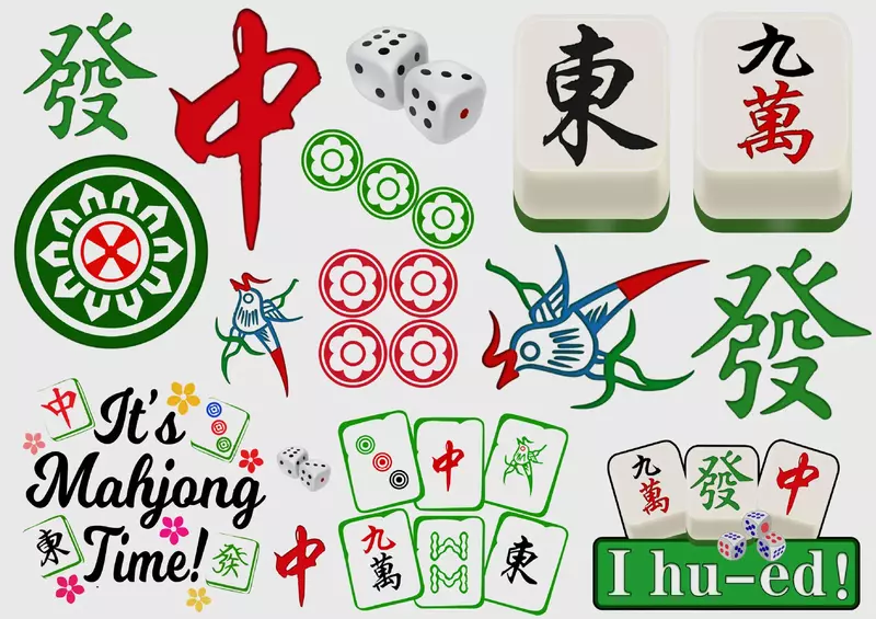 ملصقات وشم مؤقتة من Mahjong ، ملصق مقاوم للماء ، ورقة واحدة