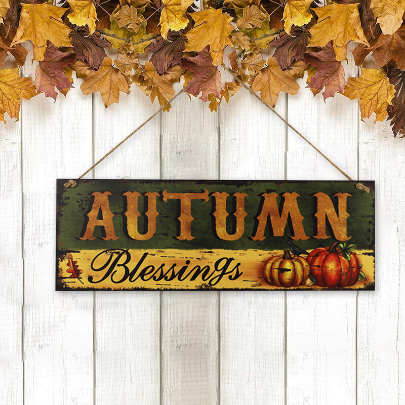 الخريف لويحات خشبية معلقة علامة الحصاد الديكور الشماعات جميل