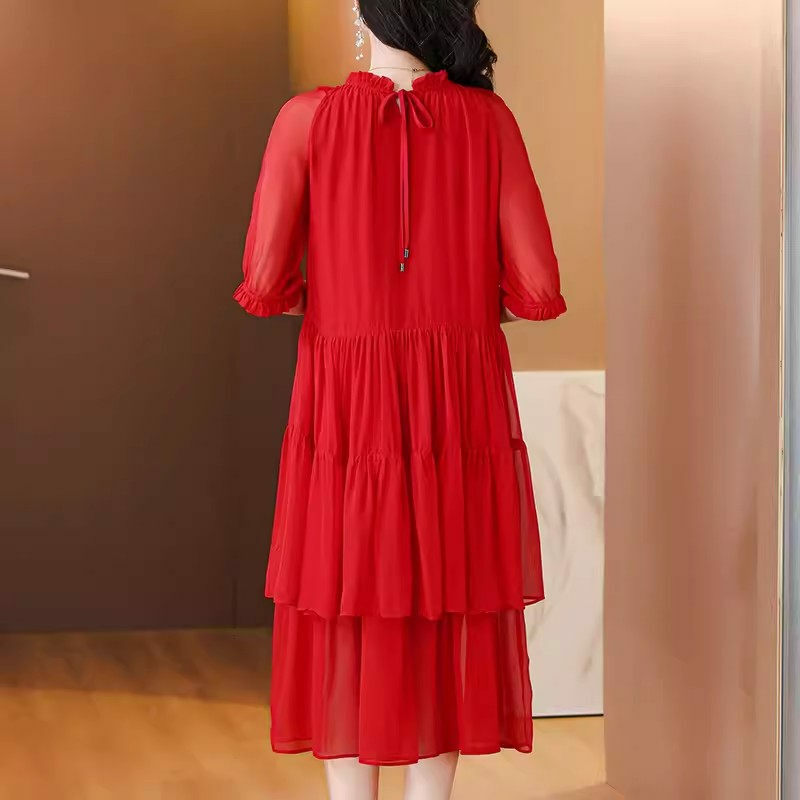 فستان سهرة حريري للنساء ، أكمام قصيرة ، تنحيف ، أنيق ، موضة راقية ، صيف ، جديد ، K831